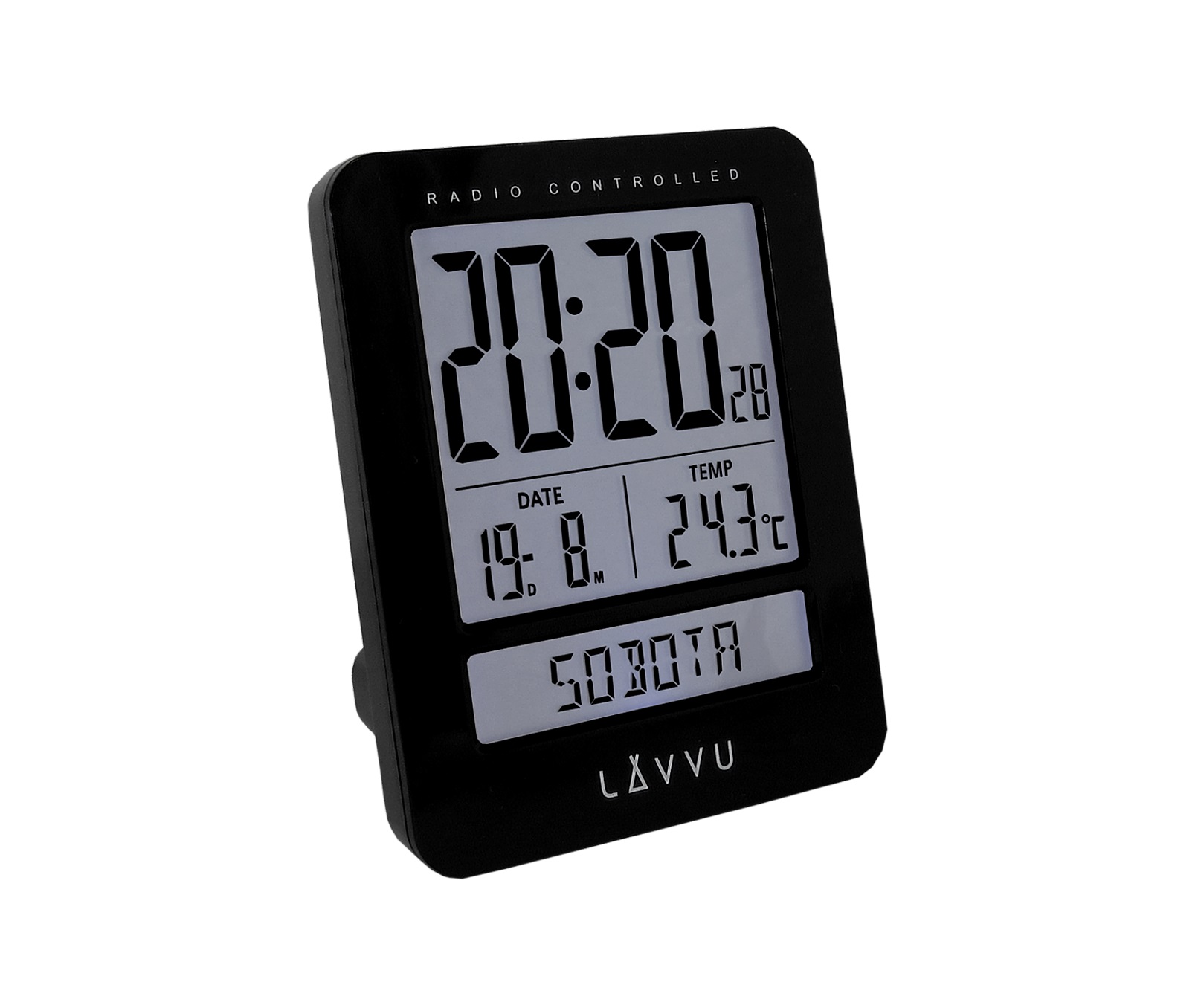Digitální budík řízený rádiovým signálem LAVVU Duo Black LAR0021