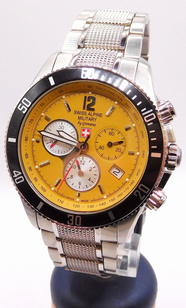 GROVANA Luxusní pánské švýcarské ocelové hodinky Swiss Millitary by Grovana 1615.9136