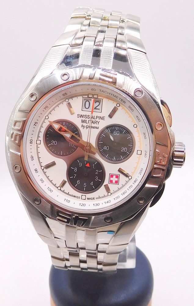 GROVANA Luxusní pánské švýcaré ocelové hodinky Swiss Millitary by Grovana 1610.9133