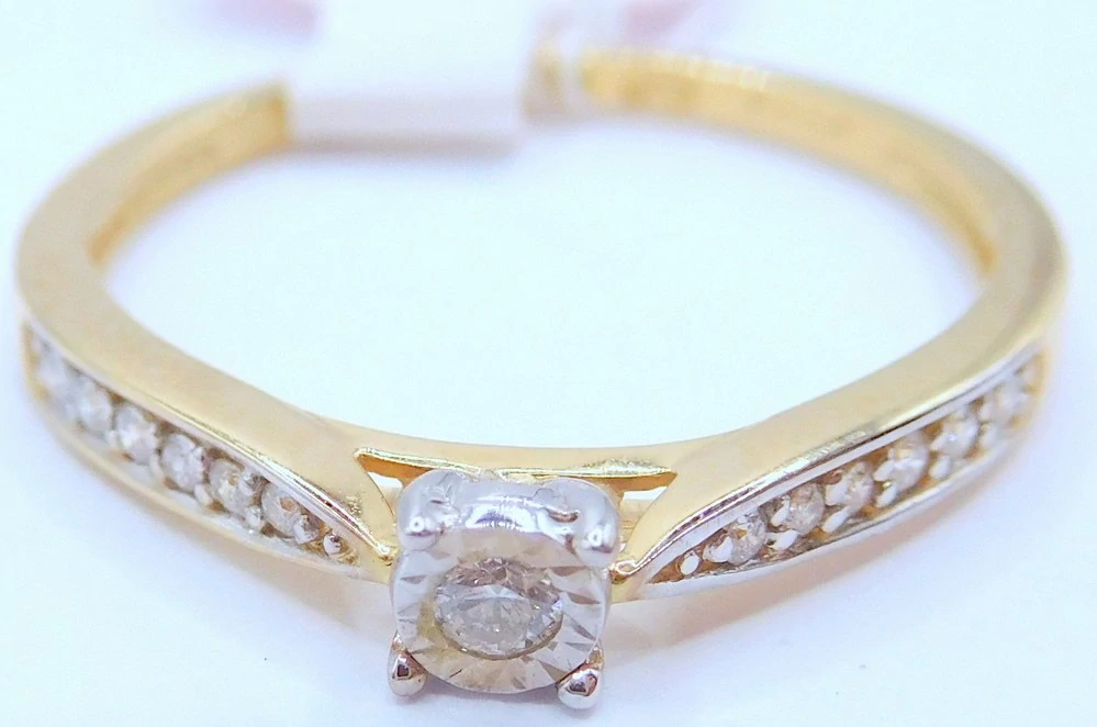 Klenoty Budín Zásnubní diamantový prsten ze žlutého zlata 585/1,43gr 13ks 0,09ct vel. 53 HKD53