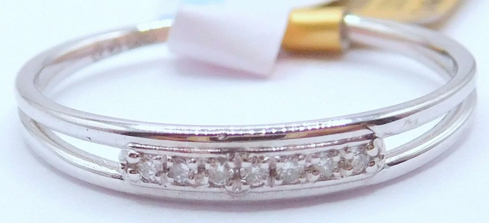 Klenoty Budín Diamantový zlatý prsten z bílého zlata 585/1,17gr vel. 52 DIAMANT 0,05CT HD102