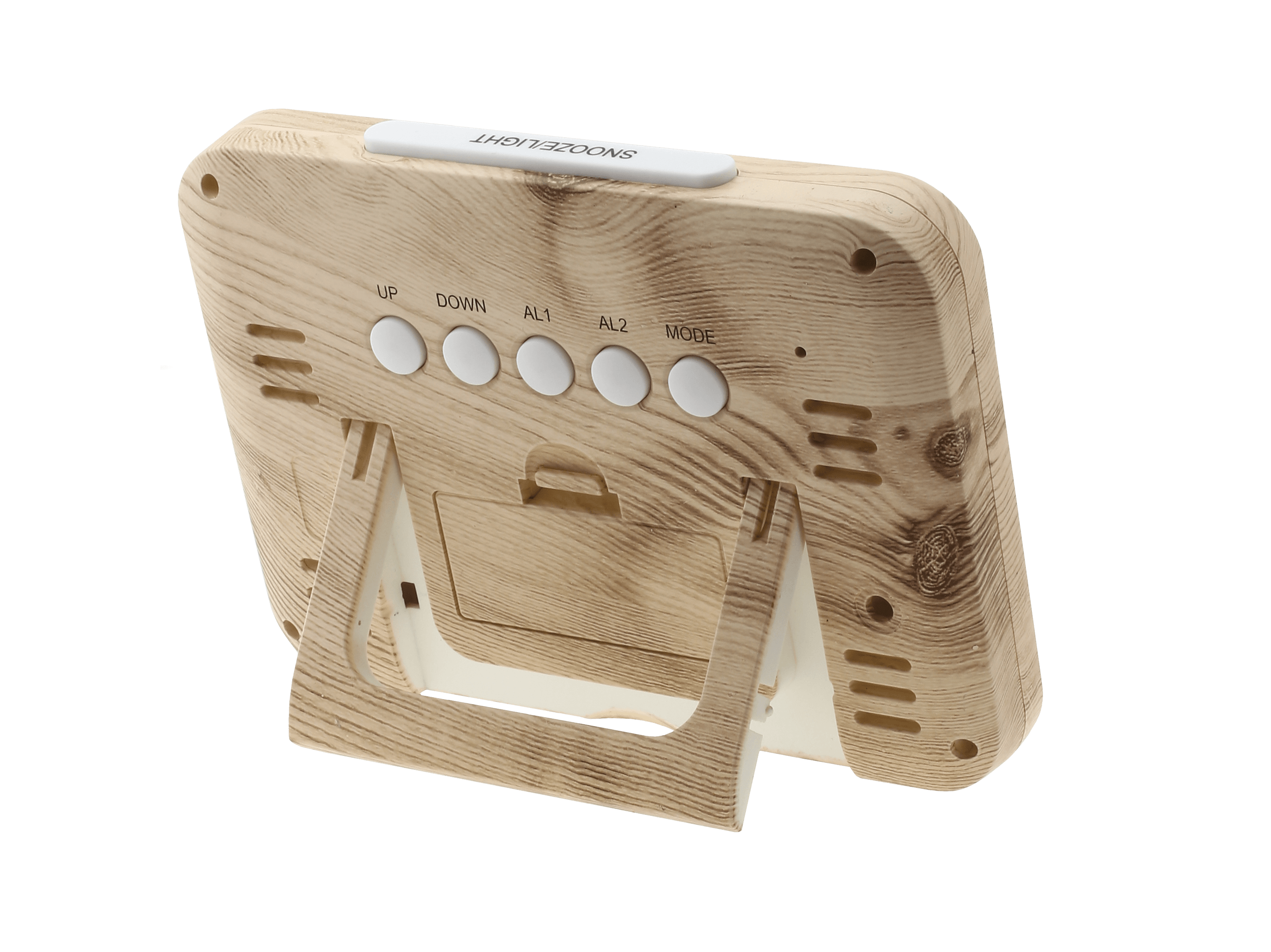 Digitální rádiem řízený budík JVD RB27.1 - imitace dřeva 