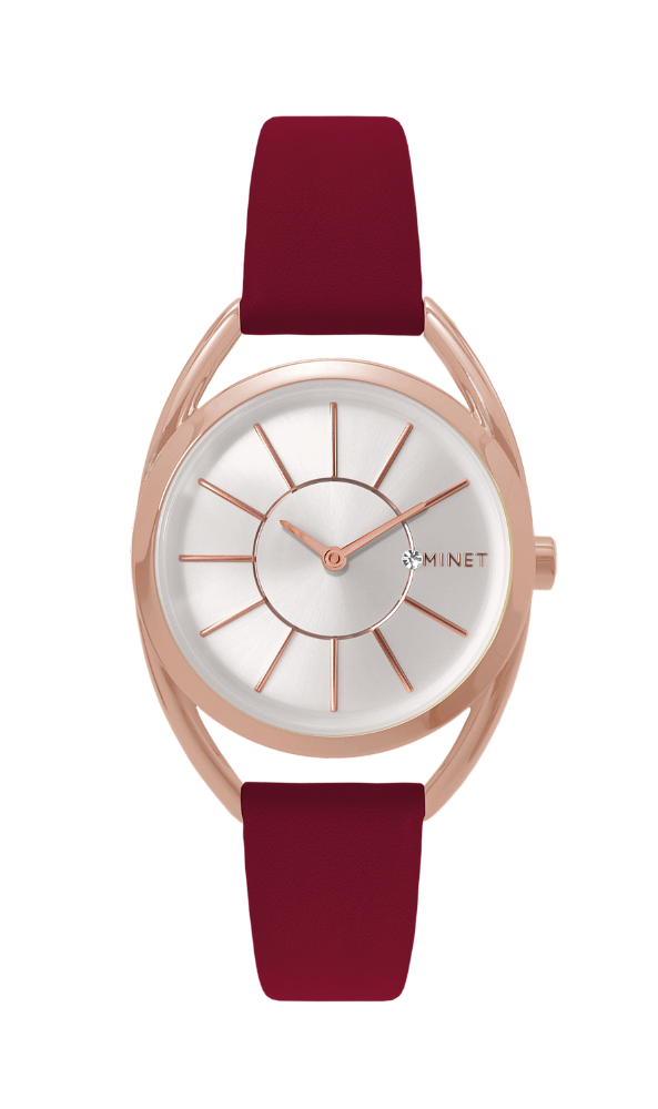 Vínové dámské hodinky MINET ICON PLUM PASSION MWL5074