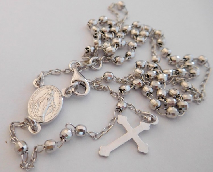 Klenoty Budín Luxusní mohutný stříbrný růženec - prodloužený řetízek 50+10cm 030193700007