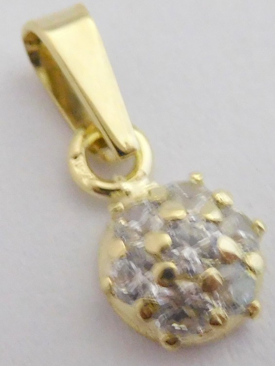Klenoty Budín  zlatý přívěsek ze žlutého zlata se zirkony 585/0,74gr 246040528