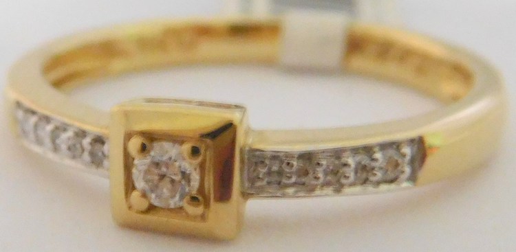 Klenoty Budín Diamantový zásnubní prsten ze žlutého zlata DIA 11ksx0,08ct vel. 54 585/2,15gr 3811293