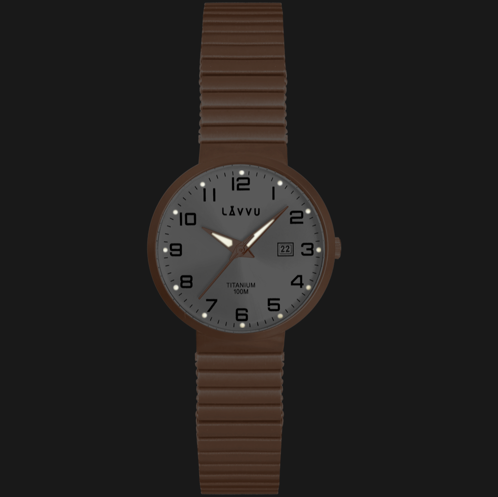 LAVVU Titanové hodinky s vodotěsností 100M LAVVU LUNDEN Small Rose Gold LWL5042