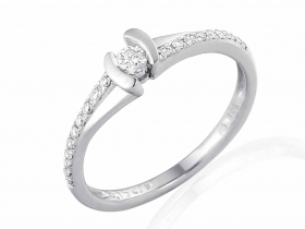 Zásnubní prsten s diamantem, bílé zlato brilianty 3860840-0-53-99