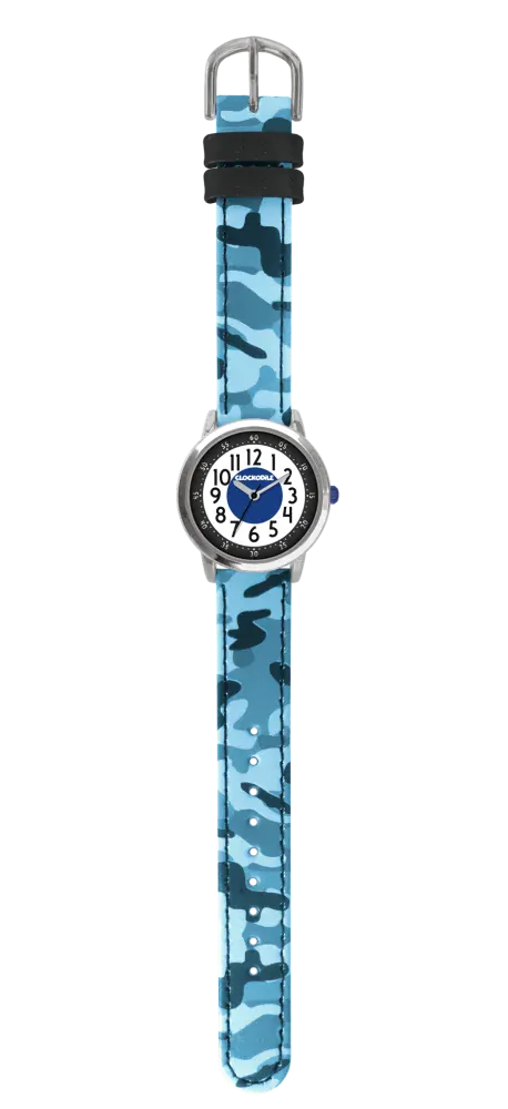 CLOCKODILE Modré chlapecké dětské hodinky CLOCKODILE ARMY s maskáčovým vzorem CWB0030 