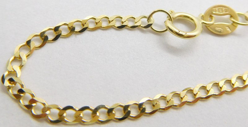 Klenoty Budín Pevný dámský zlatý řetízek ze žlutého zlata PANCER 585/2,58gr 42cm HK6218