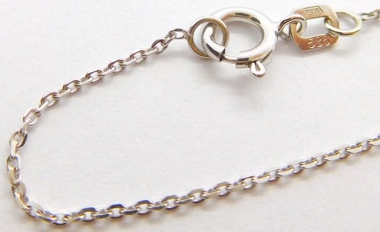 Klenoty Budín Přívěskový zlatý řetízek z bílého zlata ANKER 585/1,63gr 50cm HK6265