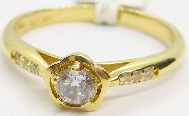 Klenoty Budín Krásný zásnubní zlatý prsten se zirkony 585/2,67gr vel. 58 6814250