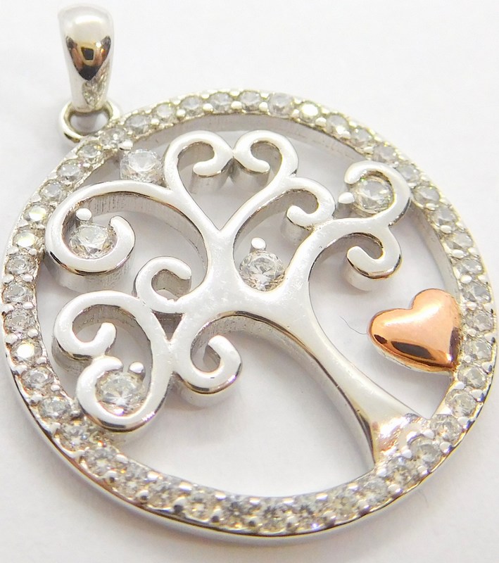 Klenoty Budín Stříbrný strom života - přívěsek se zirikony 925/1000 031097800001