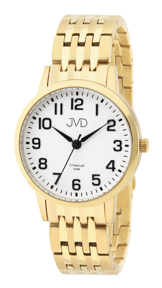 JVD Pánské zlacené  titanové antialergické hodinky JVD JE5001.2