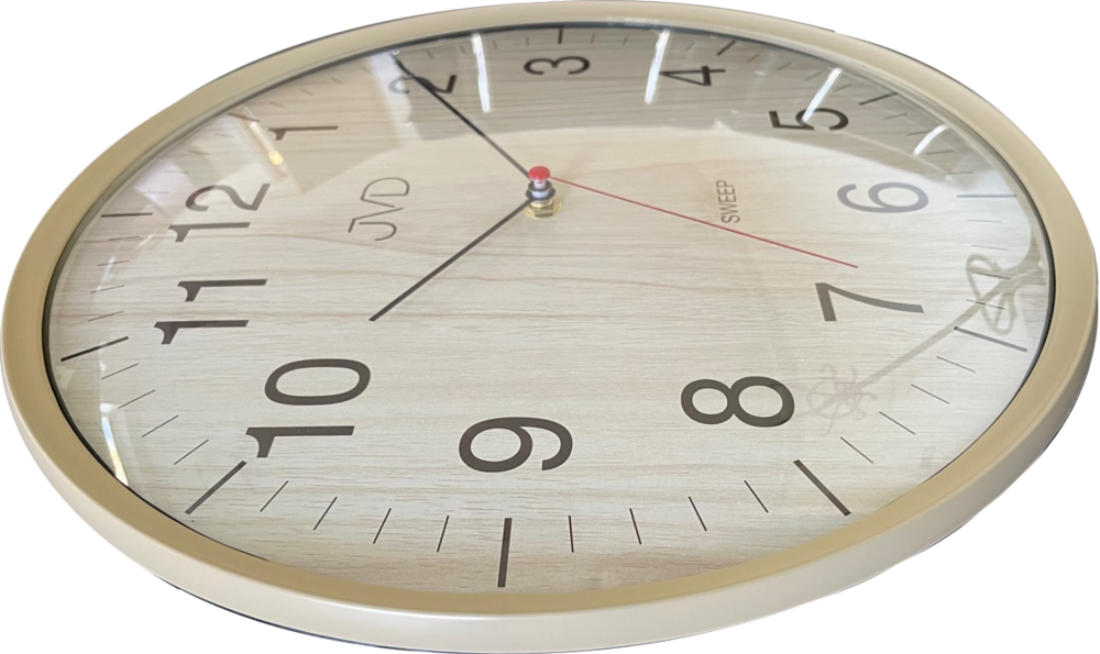 JVD Netikajcí analogové tiché hodiny v imitaci dřeva JVD HA17.2