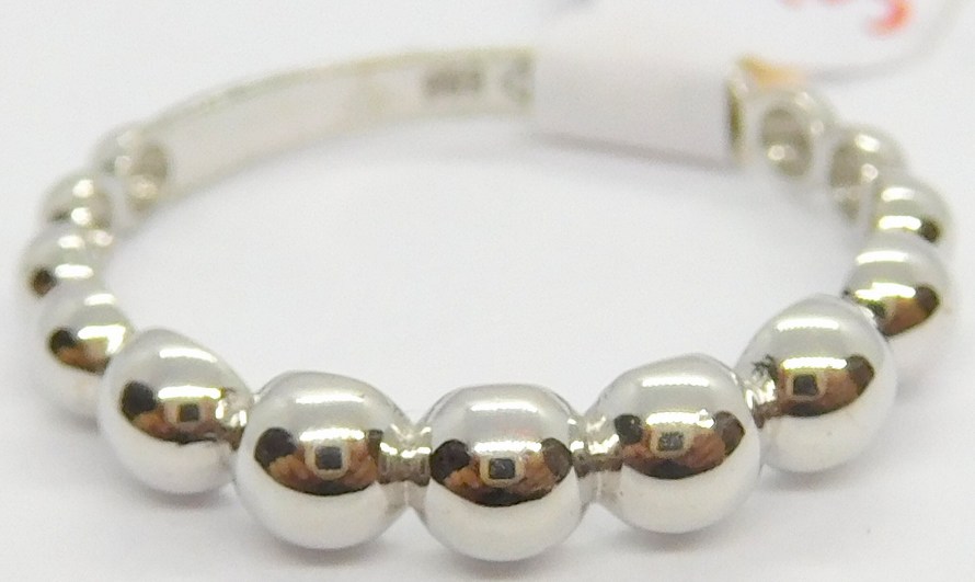 Klenoty Budín Dámský kuličkový zlatý prsten ze bílého zlata 585/1,52gr vel. 53 HK1097