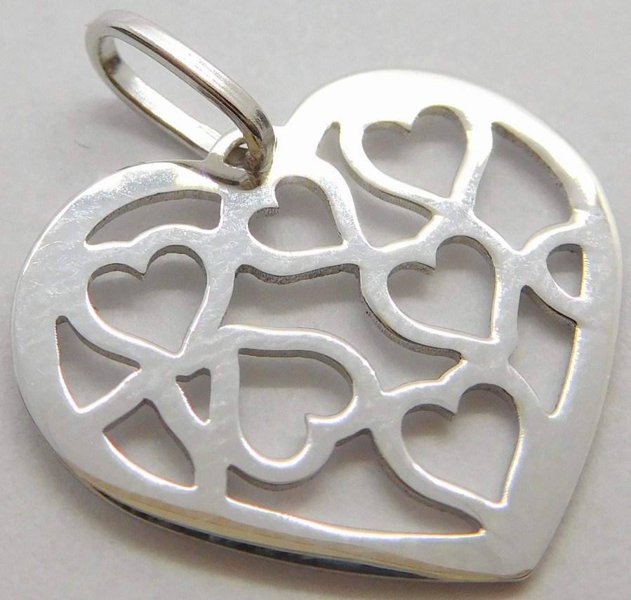 Klenoty Budín Zlaté srdíčko z bílého zlata - přívěsek SRDCE 585/0,76gr HK3097