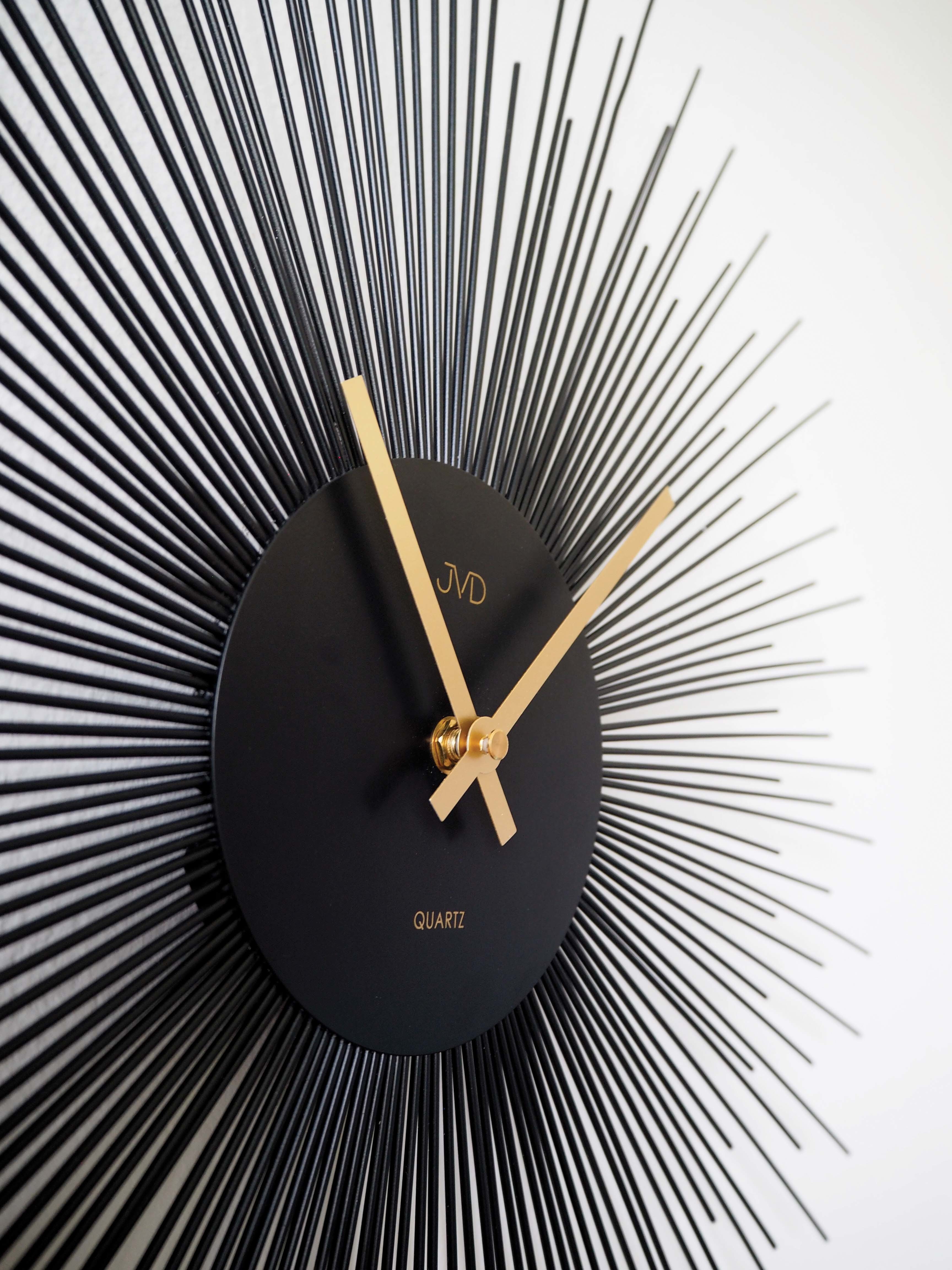 JVD Černé designové exkluzivní nástěnné hodiny JVD HJ102