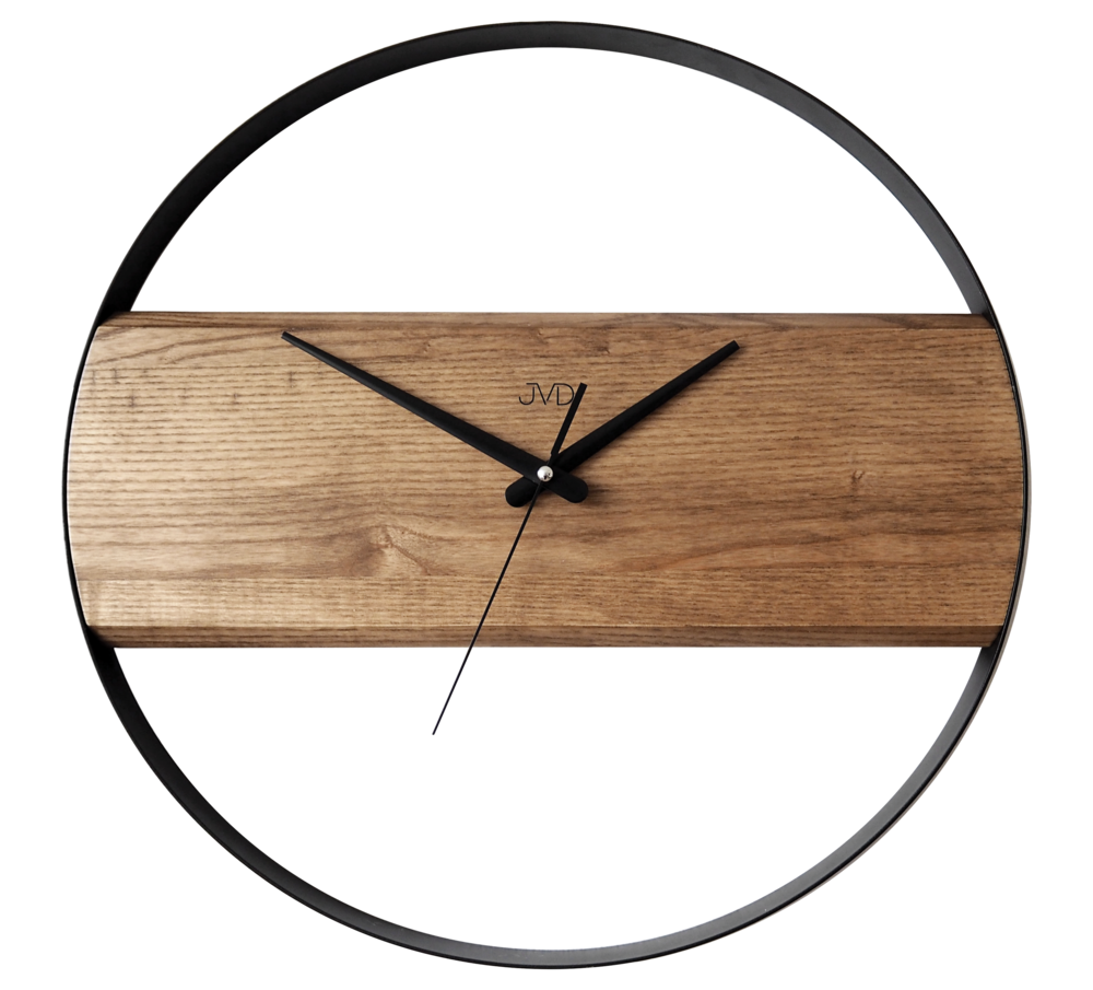 JVD Dřevěné designové netikající tiché kulaté hodiny JVD NS22008/78