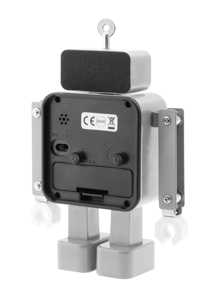 JVD Ručkový tichý šedý netikající dětský budík JVD ROBOT SRP2305.2