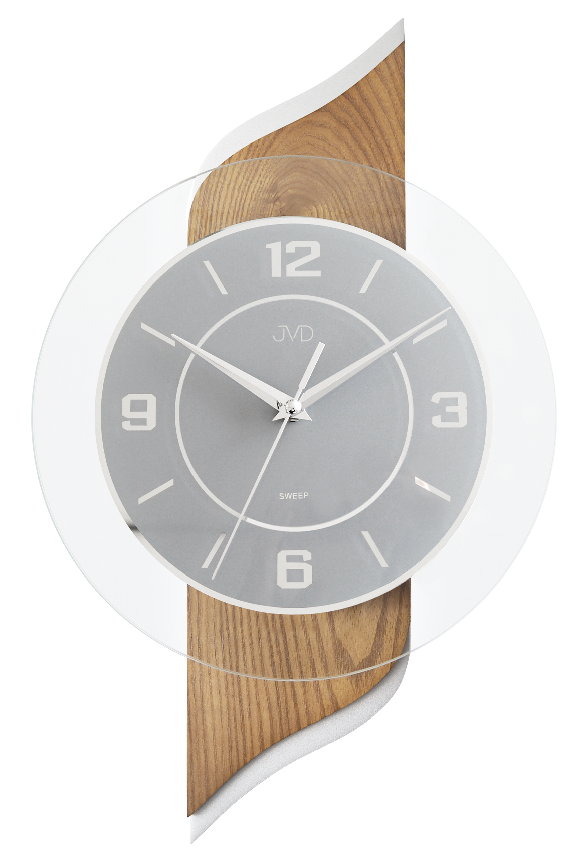 JVD Dřevěné skleněné tiché hodiny JVD NS22004/78