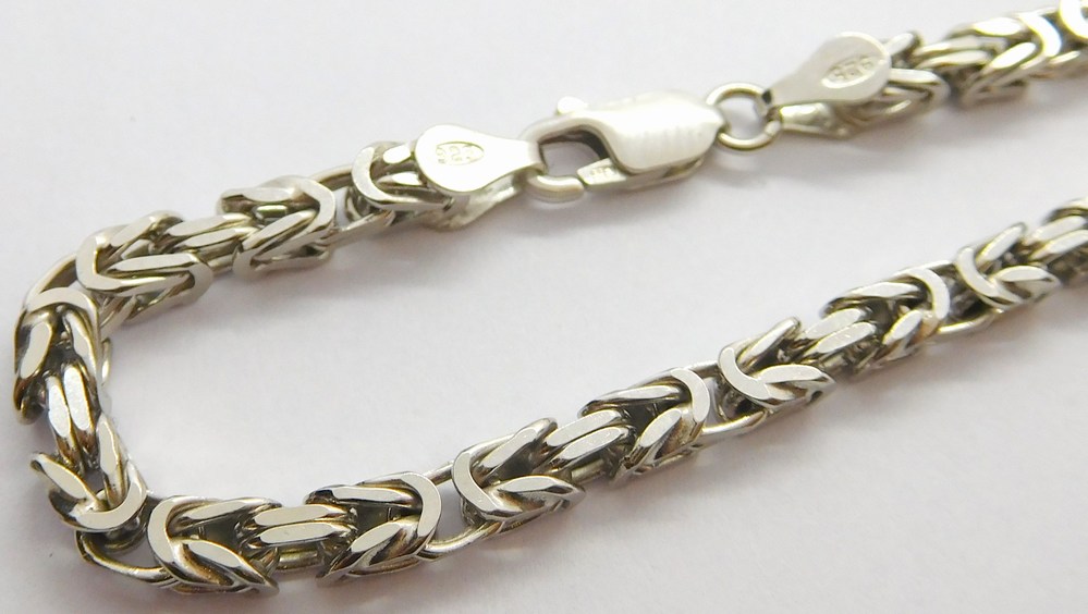 Klenoty Budín Mohutný pánský stříbrný rhodiovaný řetěz - královská vazba 60cm 925/1000 34,51gr 031117800003