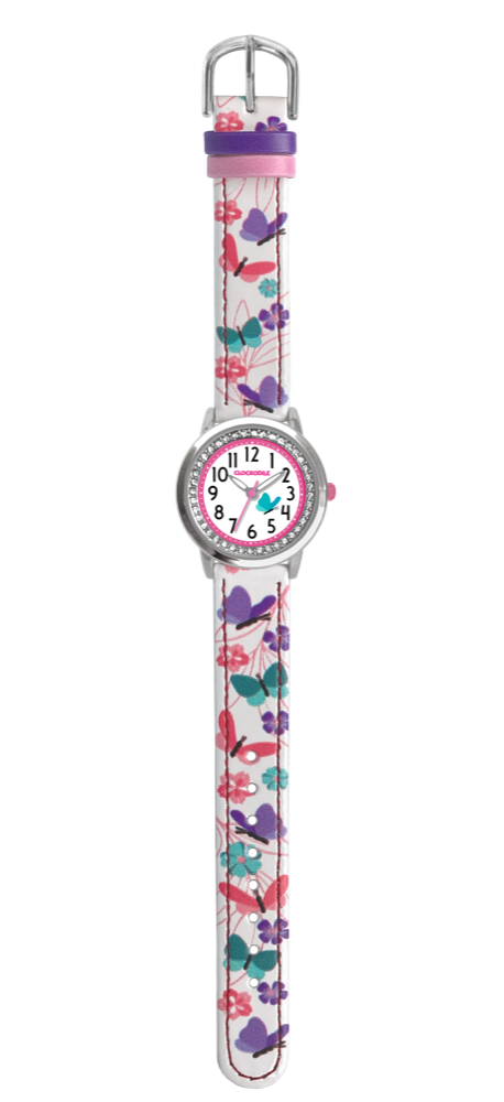 CLOCKODILE Barevné dívčí dětské hodinky MOTÝL CWG5150