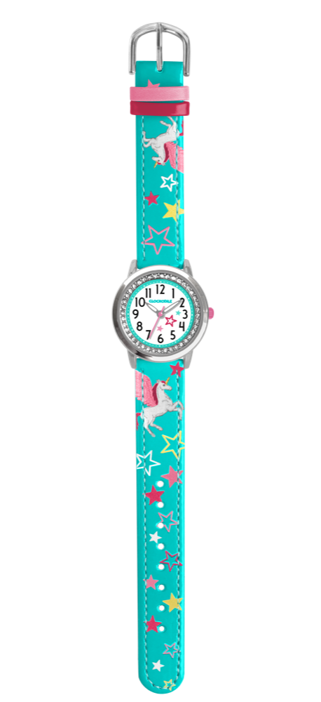 CLOCKODILE Tyrkysové modré dívčí dětské hodinky JEDNOROŽEC CWG5160