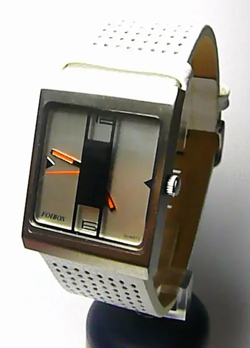 Foibos Dámské hranaté bílé extravagantní ocelové hodinky Foibos CK2300 s bílým páskem