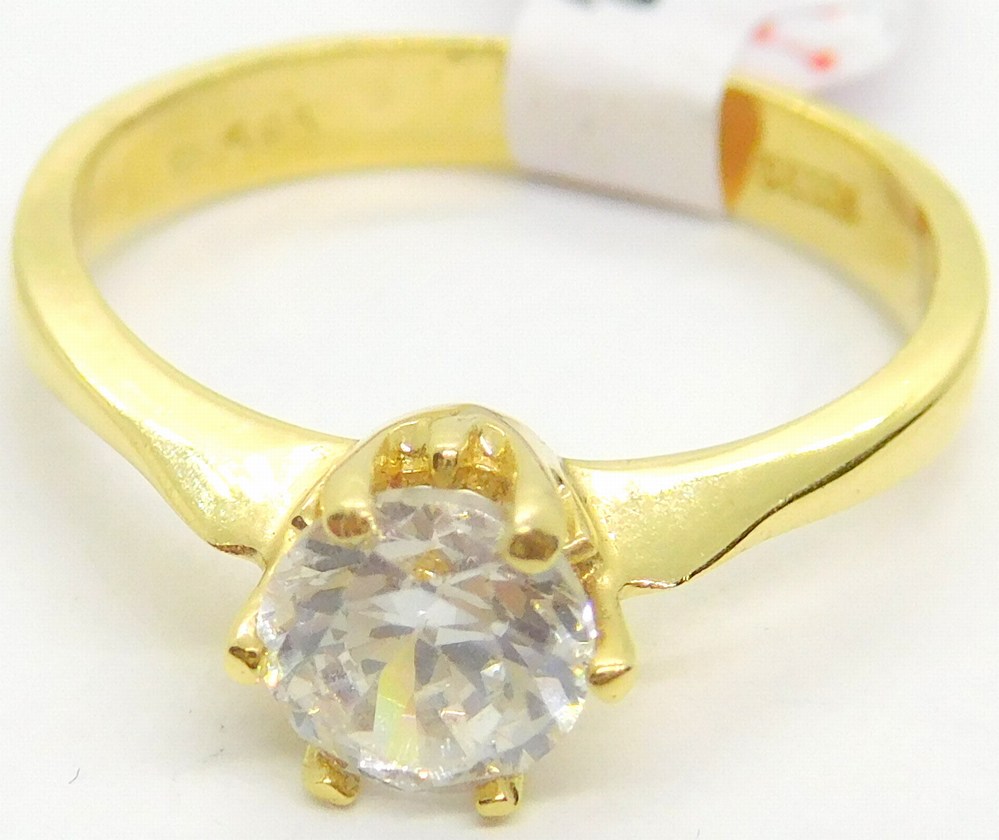 Klenoty Budín Dámský zásnubní zlatý prsten se zirkonem 585/2,60gr vel. 55 HK1112