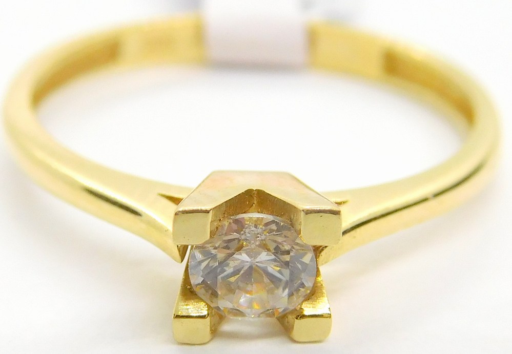 Klenoty Budín Dámský zásnubní zlatý prsten se zirkonem 585/1,94gr vel. 58 HK1111