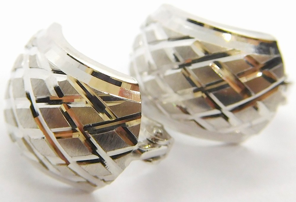 Klenoty Budín Dámské gravírované náušnice z bílého zlata 585/1,47gr HK2158