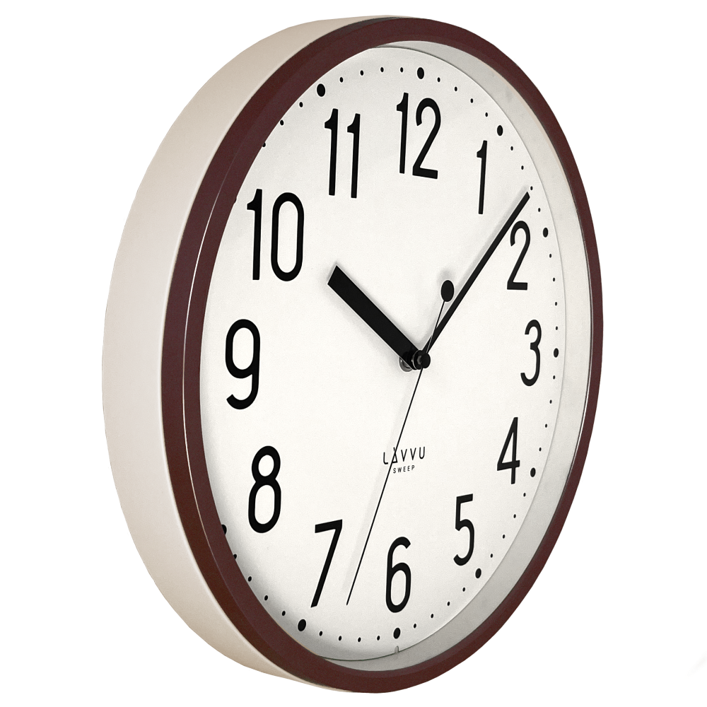 LAVVU Hnědé tiché hodiny PASTELS SWEEP - 3 ROKY ZÁRUKA ⌀29,5cm LCS3000