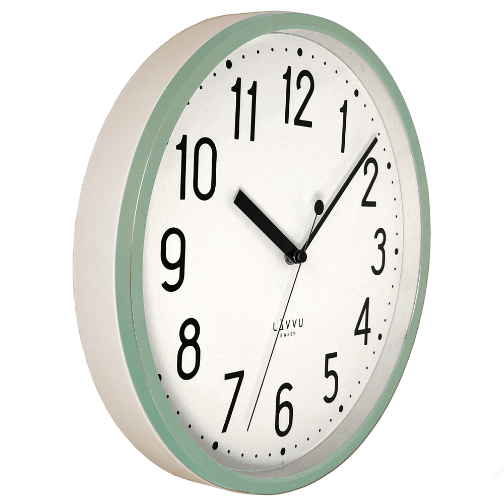 LAVVU Netikající tiché zelené hodiny PASTELS SWEEP - 3 ROKY ZÁRUKA ⌀29,5cm LCS3001