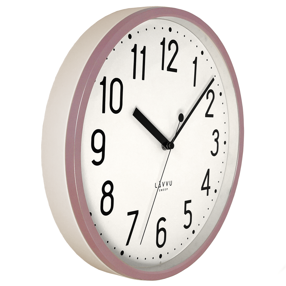 LAVVU Nástěnné Růžové hodiny PASTELS SWEEP - 3 ROKY ZÁRUKA ⌀29,5cm LCS3003