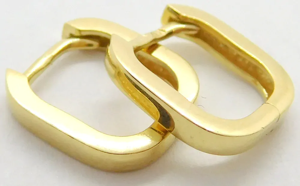 Klenoty Budín Dívčí čtverečkové náušnice ze žlutého zlata 585/1,27gr HK2190