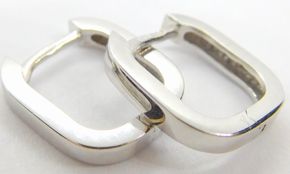 Klenoty Budín Dívčí čtverečkové náušnice z bílého zlata 585/1,13gr HK2191