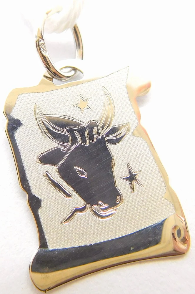 Klenoty Budín Zlatý přívěsek znamení BÝK v bílém zlatě na pergamenu 585/0,64gr GUPWN-58291