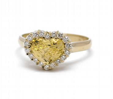 Diamantový prsten se žlutým safírem (2,20ct) 585/3,37 gr J-22501-13 POŠTOVNÉ ZDARMA!