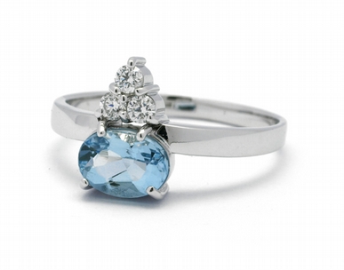 Luxusní prsten s modrým akvamarínem a diamanty  J-22240-13 POŠTOVNÉ ZDARMA!