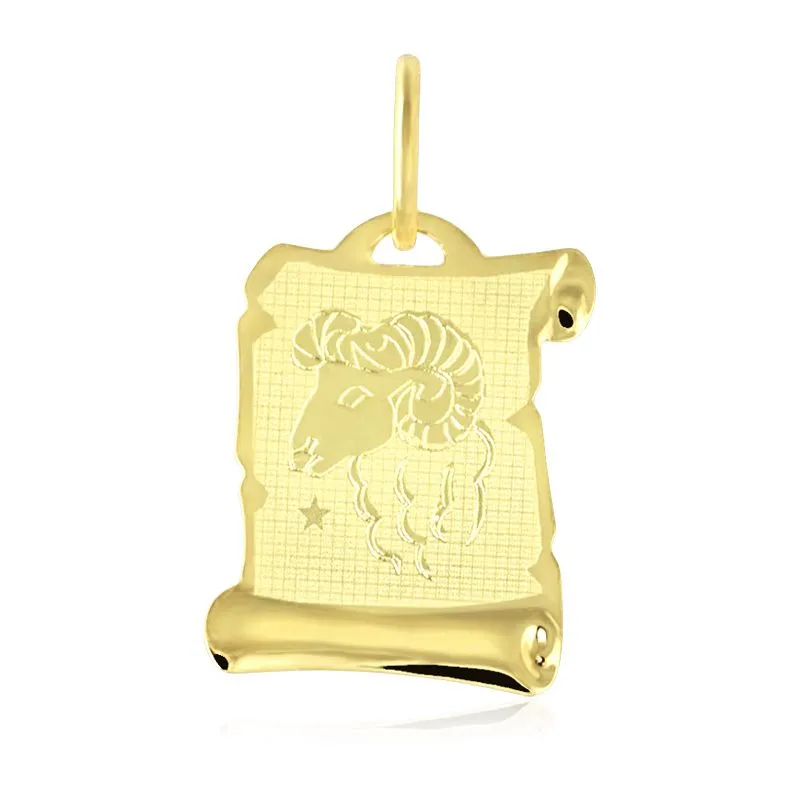 GEMMAX Zlatý přívěsek na pergamenu s gravírováním - znamení BERAN 585/0,50gr  GUPYN-58111 
