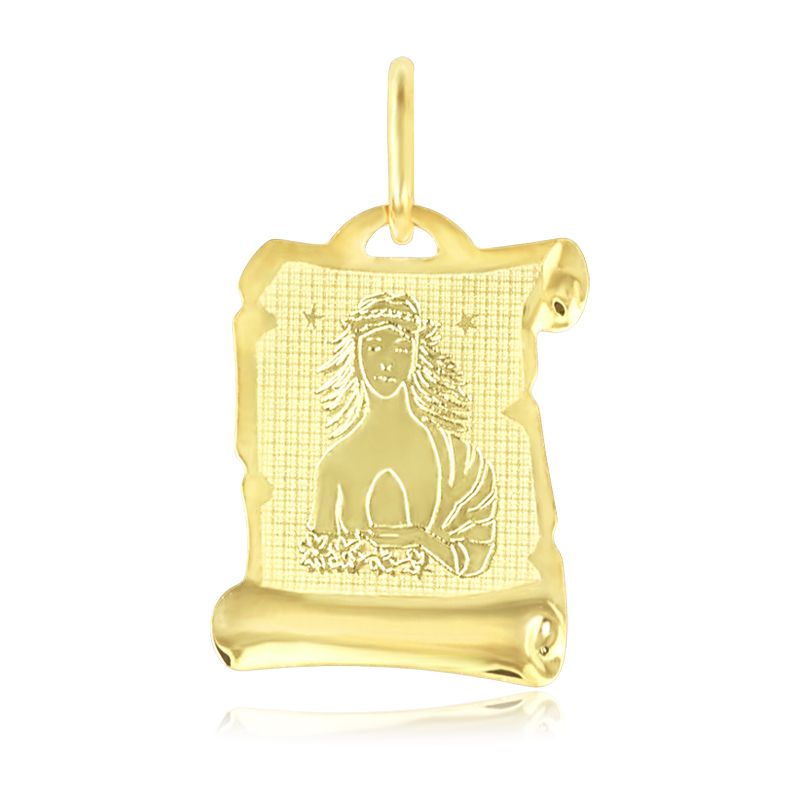 GEMMAX Zlatý přívěsek na pergamenu s gravírováním - znamení PANNA 585/0,50gr GUPYN-58041 