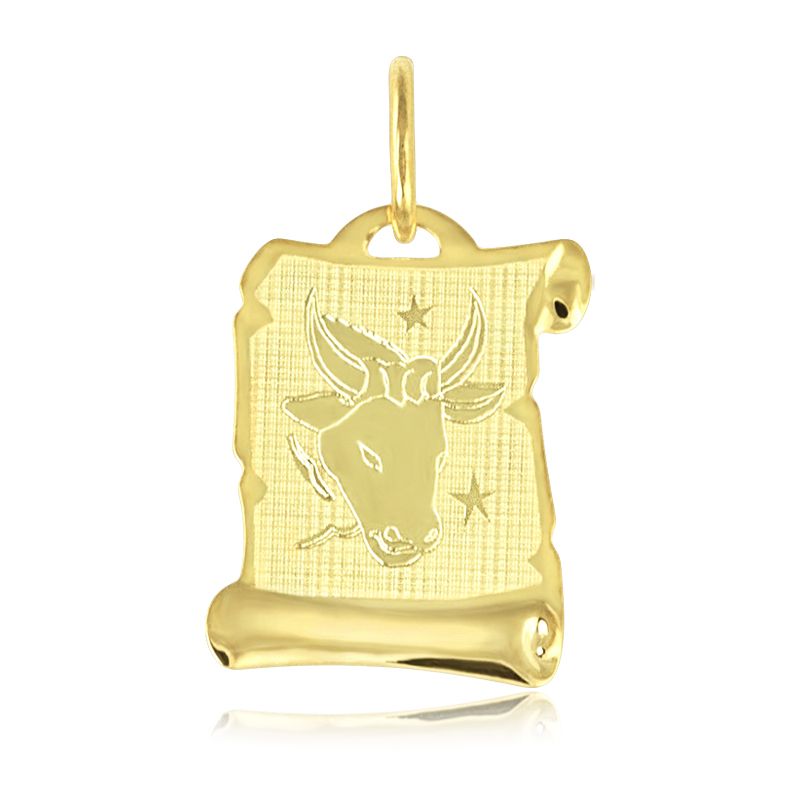 GEMMAX Zlatý přívěsek na pergamenu s gravírováním - znamení BÝK 585/0,50gr GUPYN-58031 