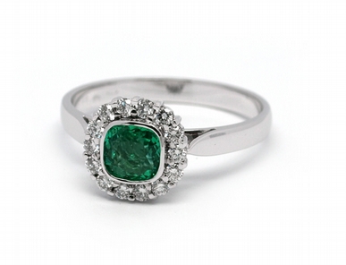 Luxusní prsten se zeleným smaragdem (Brazílie) 585/2,36 gr  J-21920-13 POŠTOVNÉ ZDARMA!