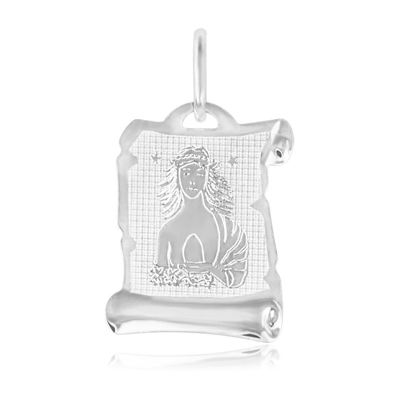 GEMMAX Zlatý přívěsek na pergamenu s gravírováním v bílém zlatě - znamení PANNA 585/0,55gr GUPWN-58221