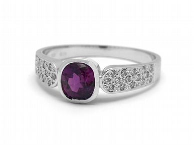 Luxusní prsten s červenofialovým safírem 585/2,68 gr  J-21852-13 POŠTOVNÉ ZDARMA!