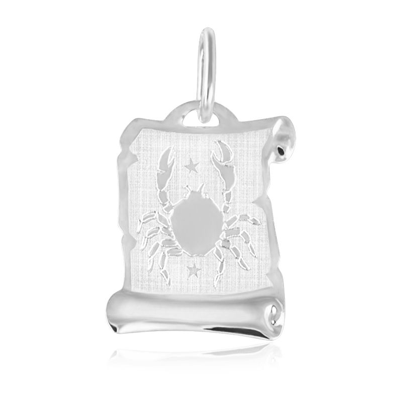 GEMMAX Zlatý přívěsek na pergamenu s gravírováním v bílém zlatě - znamení RAK 585/0,55gr GUPWN-58171