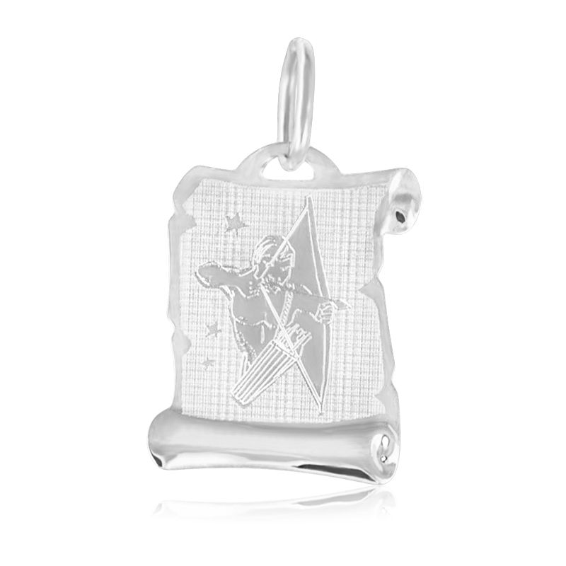 GEMMAX Zlatý přívěsek na pergamenu s gravírováním v bílém zlatě - znamení STŘELEC 585/0,55gr GUPWN-58151