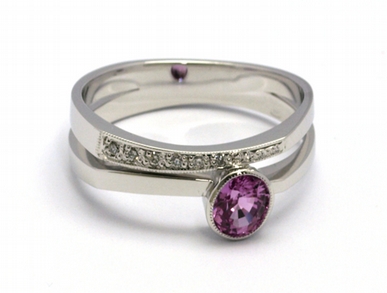 Luxusní zásnubní prsten s růžovým safírem 585/3,83 gr J-21299-12 POŠTOVNÉ ZDARMA!