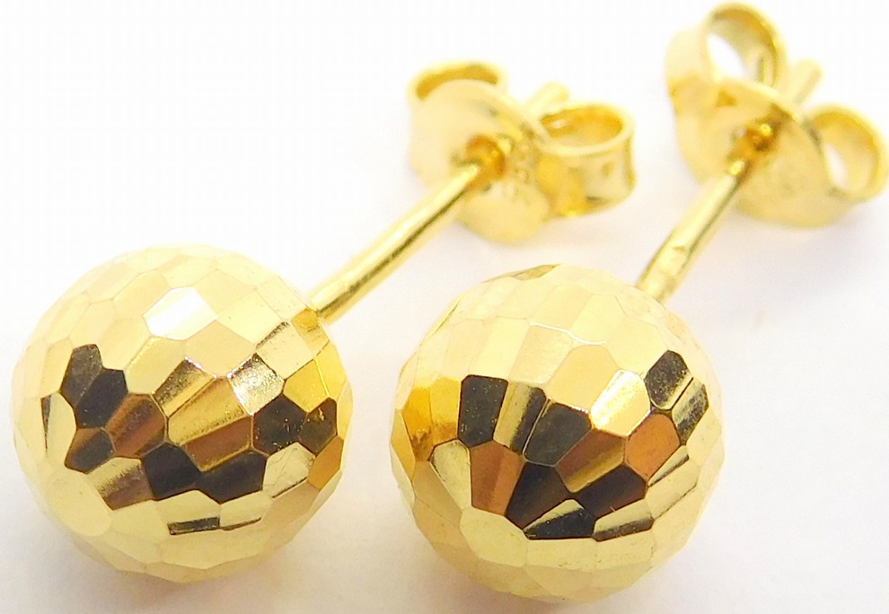 Klenoty Budín Dámské peckové zlaté náušnice kulička 585/1,60gr H222